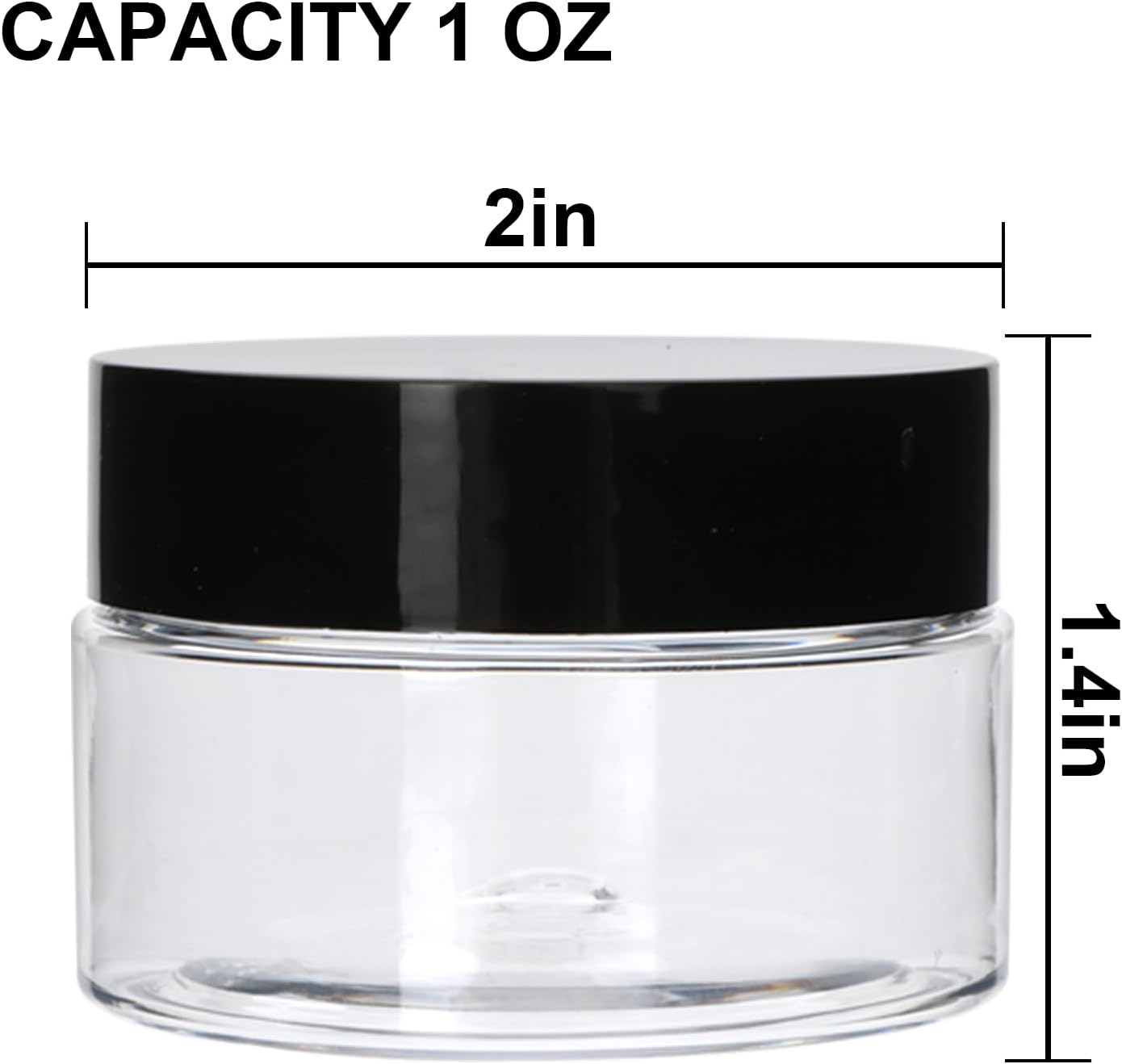 8 Pack 1oz Plastic Containers with Lids, Jars with Lids, Great for storing,lip balms, creams, ointments, cosmetics, samples