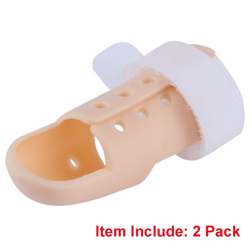 Thinvik [2 Pack Plastic Mallet DIP Finger Support Brace Splint Joint Protection Injury - Knuckle Circumference 60-65mm