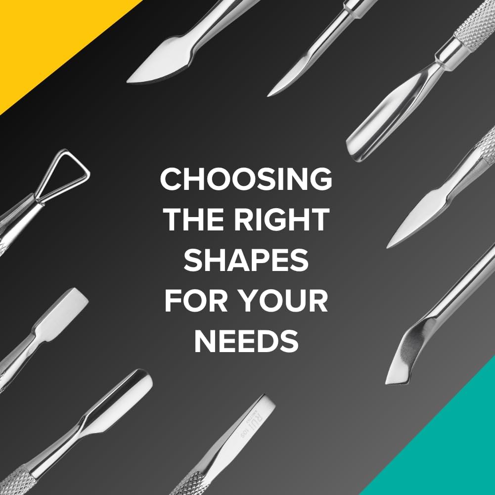 Rui Smiths Pro Cuticle Pusher with 2 Ends - Stainless Steel Manicure Tool - Style 113