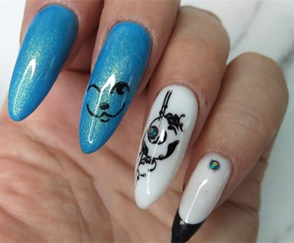 2Pcs Snakeskin Pattern Nail Stamping Template Cute Facial Expression Feather Nail Design Stamping Plate Skull Leopard Nail Art Image Plate 14.5×9.5cm Stainless Steel Nail Stencil Tools