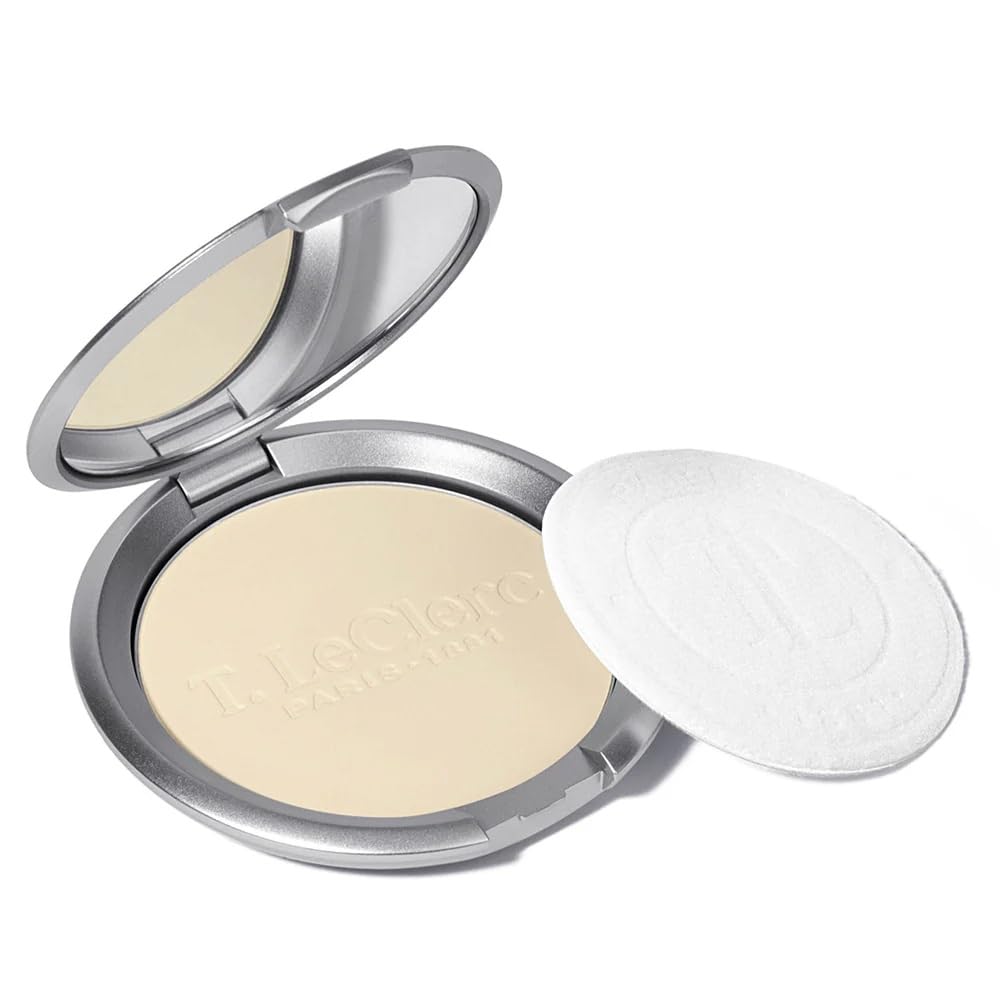T.LeClerc Rice Compact Powder – Anti-Aging Pressed Powder with Brown Rice Ferment – Long-Lasting Natural Matte Finish – Moisturizing | Non-Comedogenic Face Powder (BANANE, 9G)