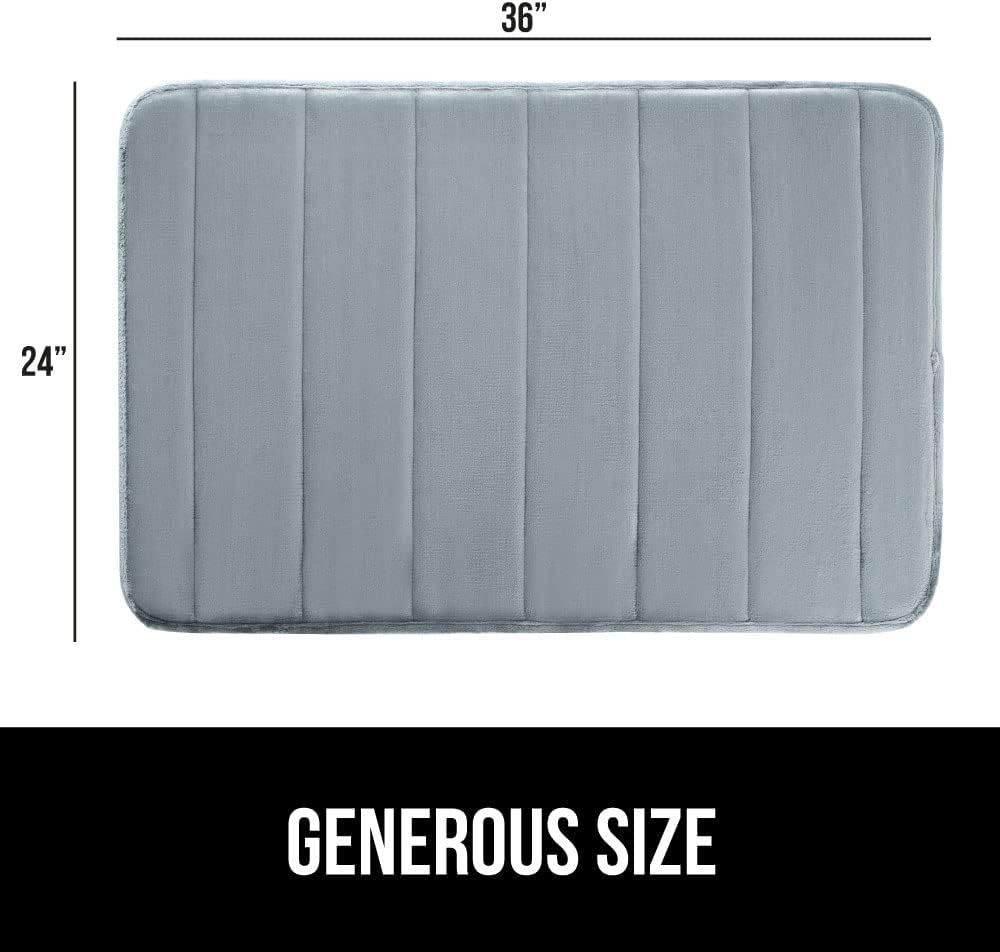 GORILLA GRIP Memory Foam Bath Mat, Soft Absorbent US Designed Bathroom Rug, Gripping Dots Machine Washable Bathmat, Cushioned Floor Mats, Shower Sink Rugs Room Décor Accessories, 36x24 Graphite Gray