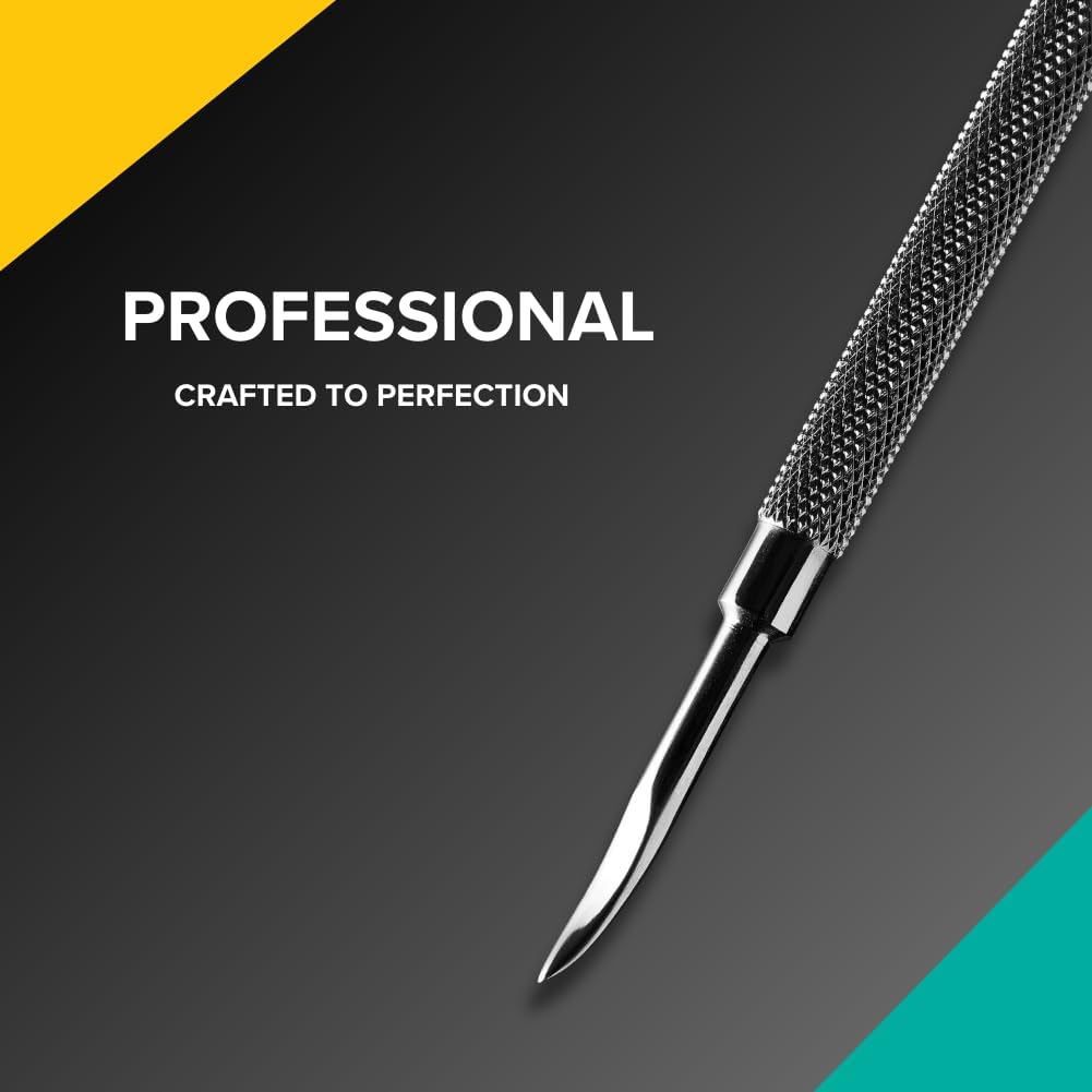 Rui Smiths Pro Cuticle Pusher with 2 Ends - Stainless Steel Manicure Tool - Style 107