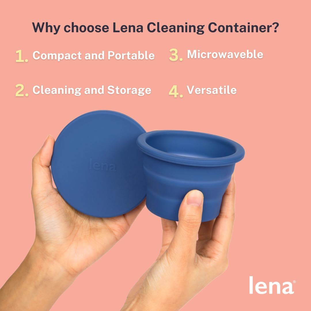 Lena Menstrual Cup Sterilizer Case, Compact, Collapsible Silicone Container for Cleaning Period Cup & Menstrual Disc, Travel, Home and Dorm, Menstrual Cup Cleaner, Feminine Care, Light Purple