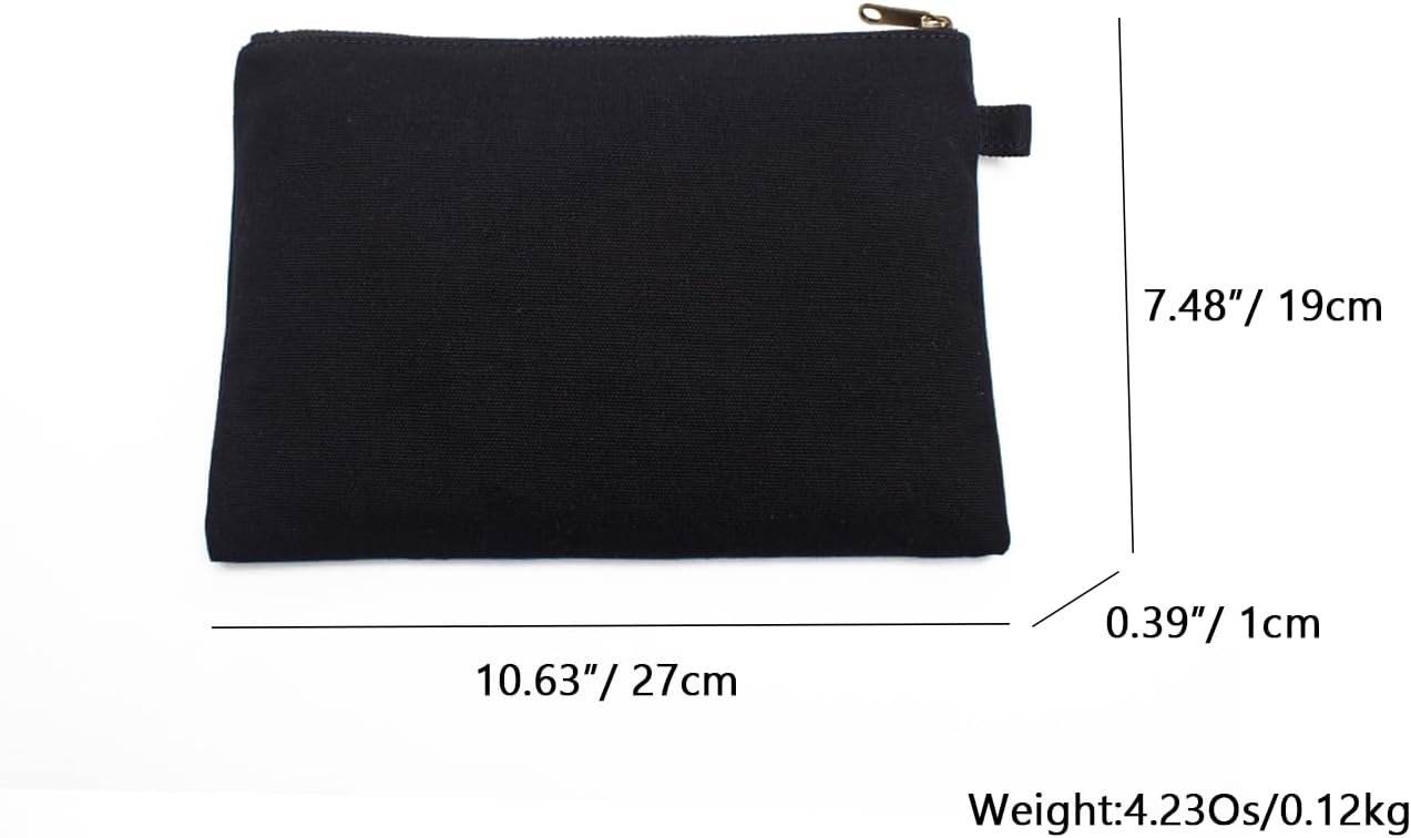 Zipper Pouch Storage Bag - Simple and Stylish Women's Cosmetic and Travel Bag - Cotton Canvas - Ideal for Stationery