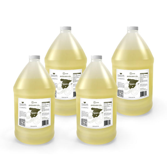 Avocado Oil - Direct from EIR Oils Farm in Spain - 100% Pure Carrier Oil for Hair, Face, and Skin - Hand-Picked, Cold-Pressed Carrier Oil - (4Gallons)