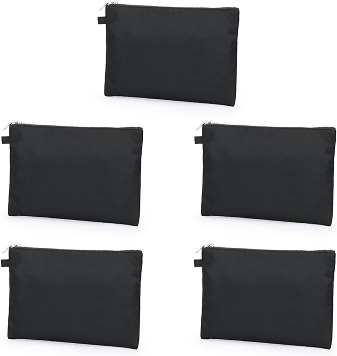 Zipper Pouch Storage Bag Simple and Stylish Women's Cosmetic and Travel Bag (Black-nylon-5)