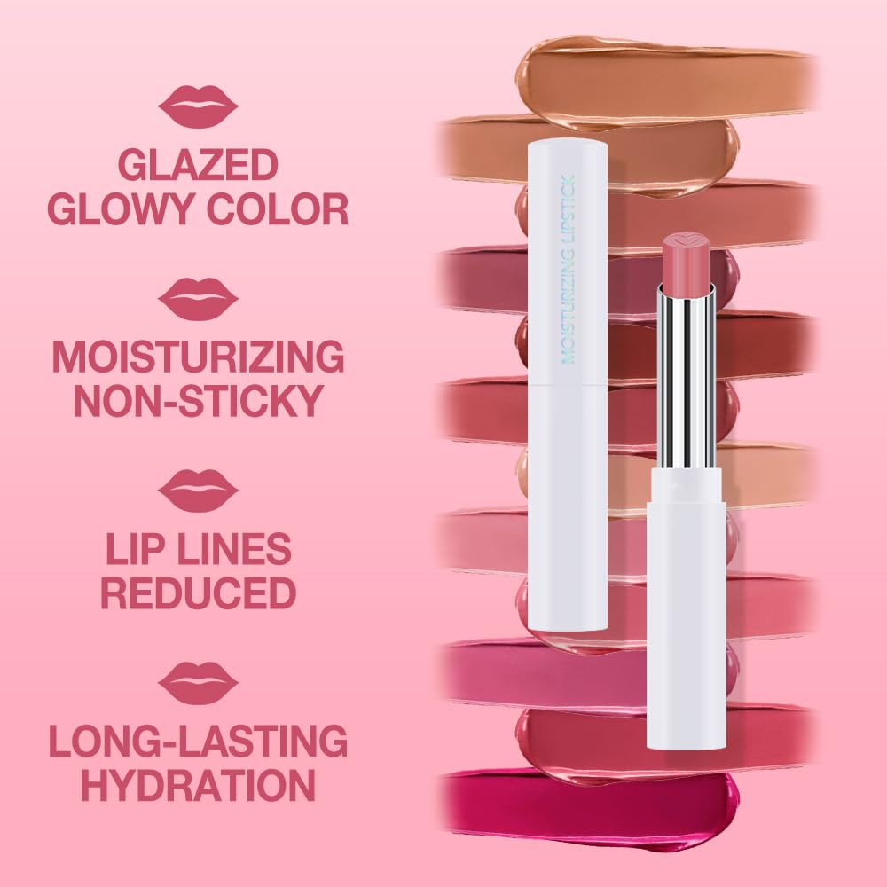 Soft Pink Tinted Lip Balm, Hydrating Sheer Soft Matte Finish Lipstick for Women, Creamy Natural Color Lip Tint Balm Lightweight And Non-greasy Lip Glow Long Lasting Waterproof for Dry Lips 08#