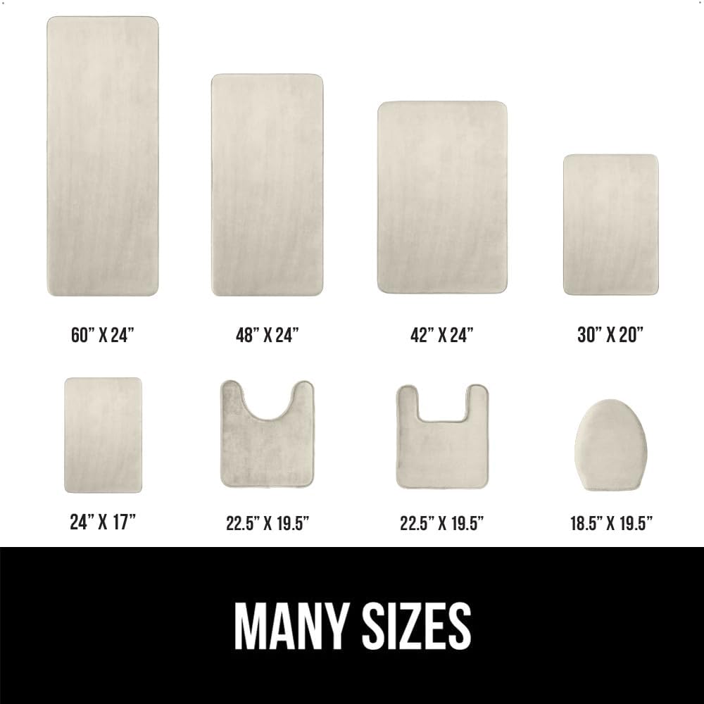 GORILLA GRIP Memory Foam Bath Rugs, Soft Absorbent Velvet Bathroom Mats, Durable Dots on Underside, Machine Washable Bathmat, Carpet Rug Room Decor for Shower Floor, 36x24 Mat, Champagne