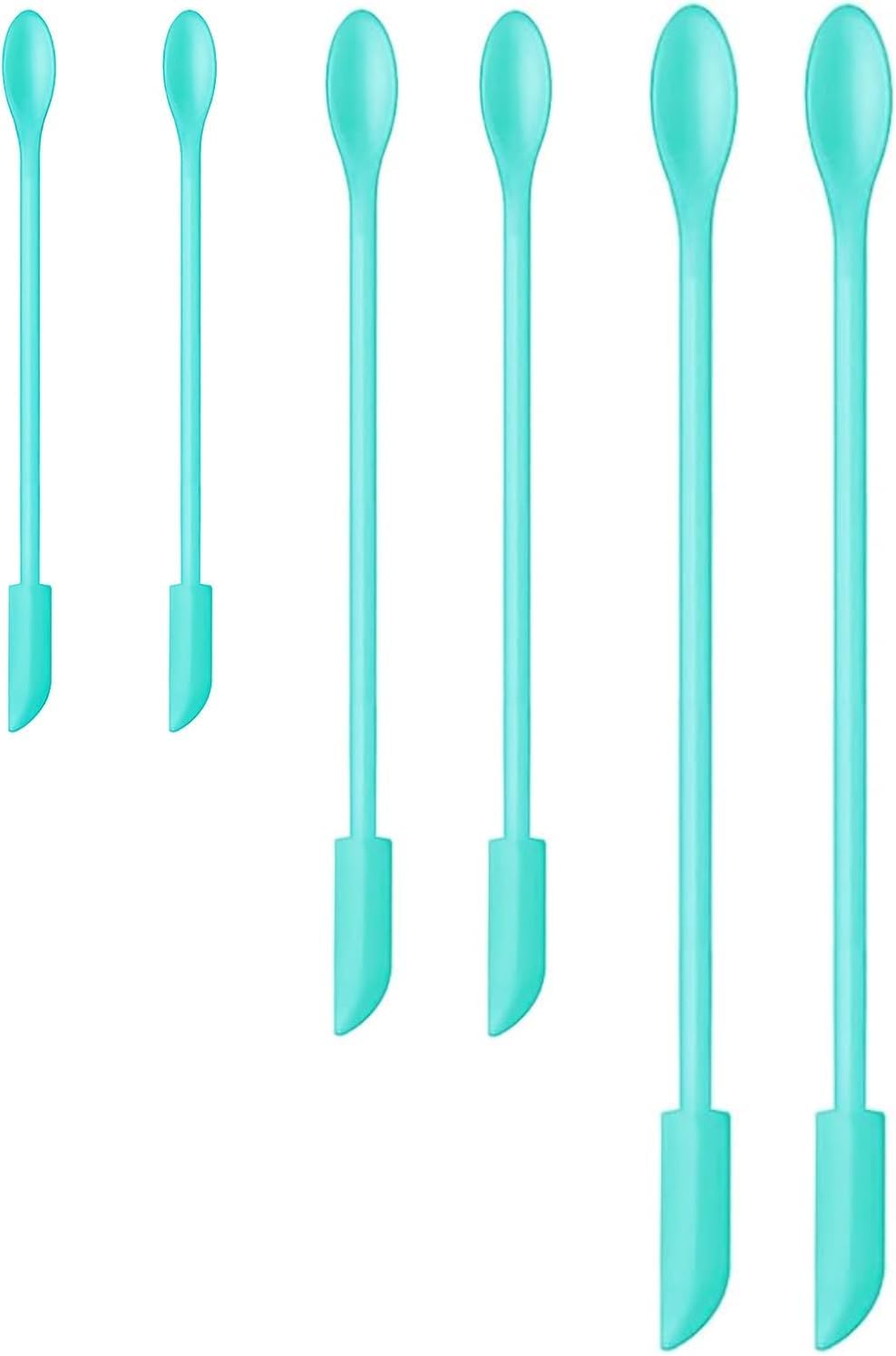 Silicone Spatula Set (6Pcs) - Mini Scraper Tool for Beauty & Food （Reach Every Last Drop - Multi-Size Spatulas for Makeup Jars, Lotion Bottles & Kitchen Containers）