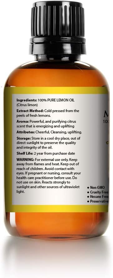 Mayan's Secret Pure Carrier and Essential oils for Skin Care, Hair, Body Moisturizer for Face-Anti Aging Skin Care (Lemon Oil, 4oz)