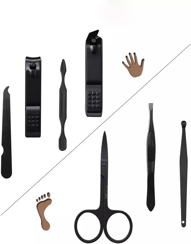 7pc Manicure Set Stainless Steel:Ultimate Travel Essentials Nail Kit-Perfect Gifts for Everyone-Premium Nail Clippers for Men Manicure Kit for Women,Personal Care Products Gifts for Boyfriend