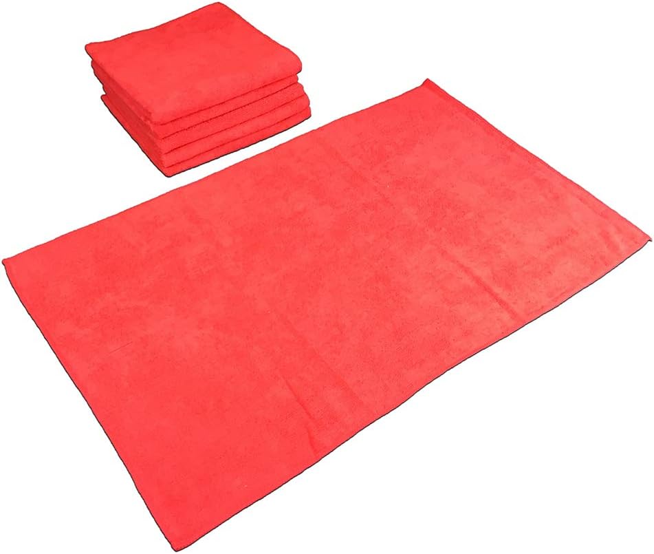 Arkwright Microfiber Gym Towel - Bulk Case of 180 - Super Soft, Quick Dry Workout Sweat Towels, 300 GSM Lightweight & Absorbent for Sports, Working Out, Yoga, and Spa, 16 x 27 in, Red