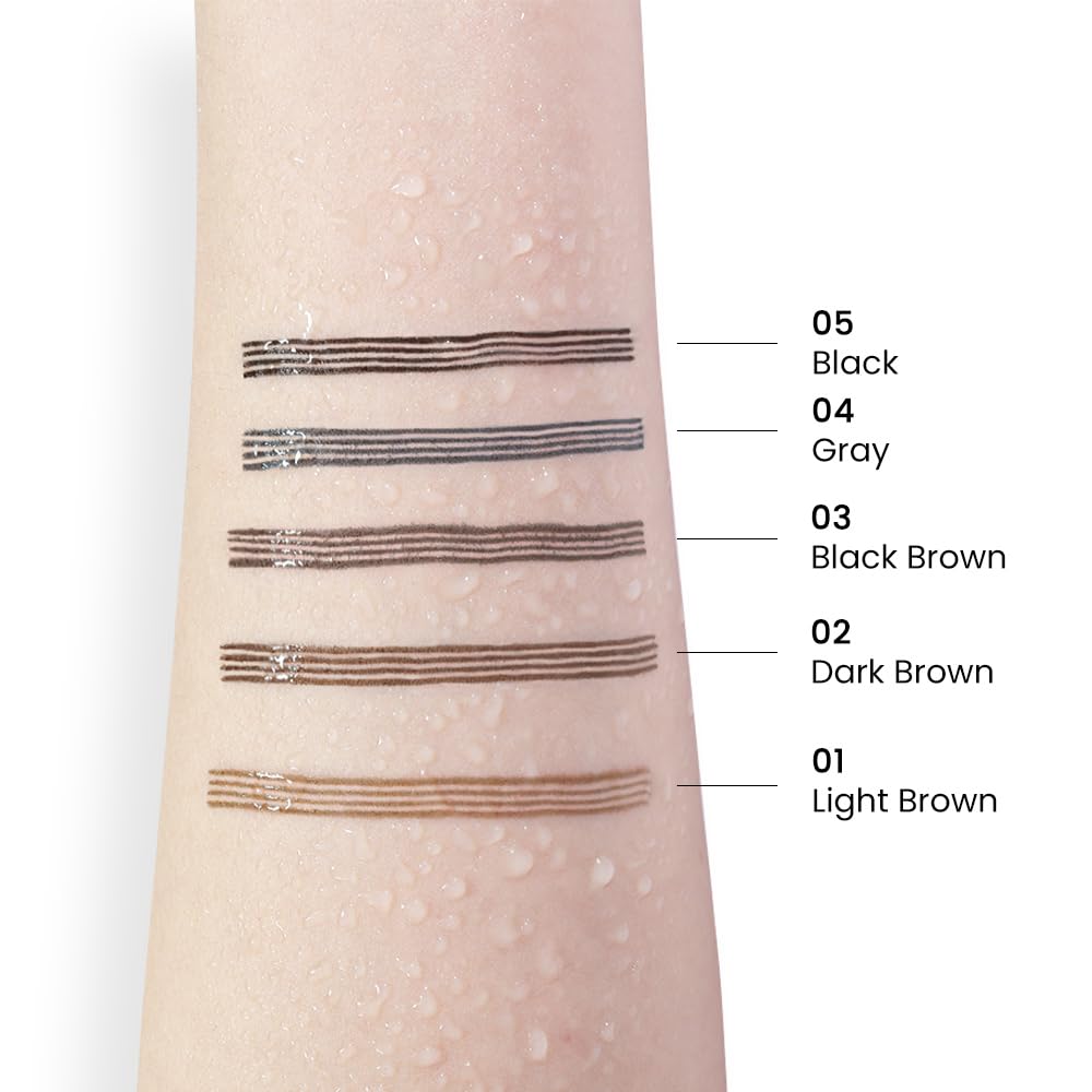 Eyebrow Ink Pencil by Brow Stylist -Micro 4 Point Brow Pen Lift & Snatch 2 Eyebrow Pen Kits with 3 Eyebrow Stencil Long-Lasting Waterproof Natural Eyebrow Hair (B-2Pc 01# Light brown)