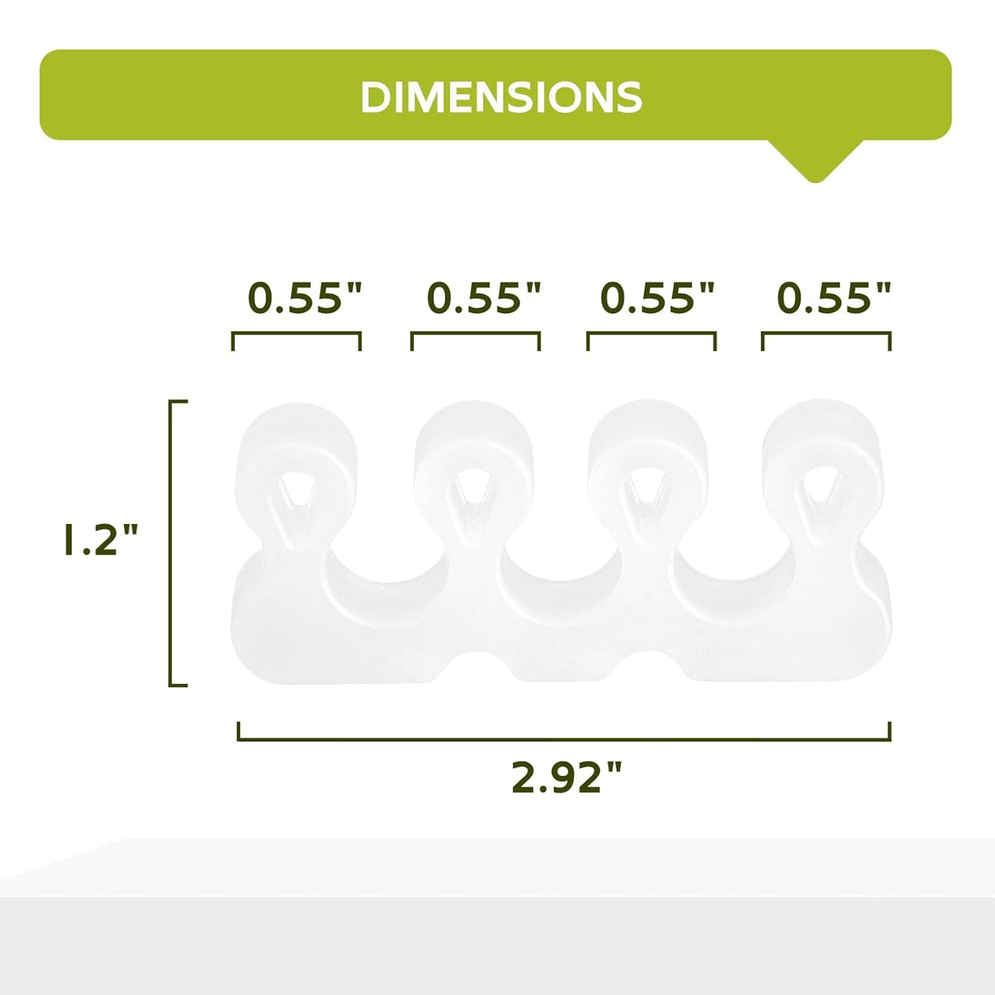 Bukihome Upgraded Gel Toe Separator - Pedicure Toe Spacers for Separating Toenails or Nails - Toe Spreader for Straightening Overlapping Toes, Bunions - Toe Stretcher for Men & Women (White, 6 Pack)