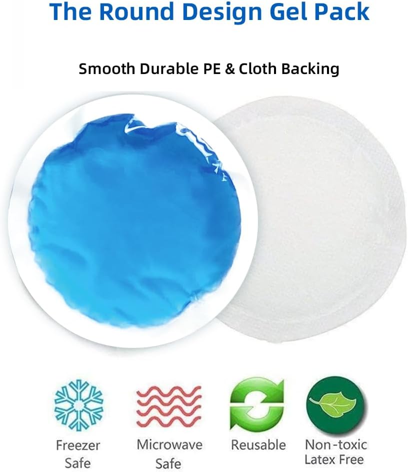 Soft Ice Pack/Small Ice Packs for Injuries Reusable, Small Round Gel Hot & Cold Compress (12 Pack) for Pain Relief, Toothache, Surgery Recovery - Soothing Gel with Sleeve - Blue