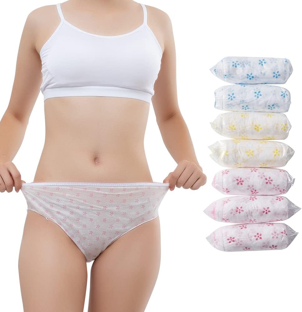 Women's Disposable Underwear Ladies Briefs Paper Printing Panties for Travel Hotel SpaHospital Stays Emergencies