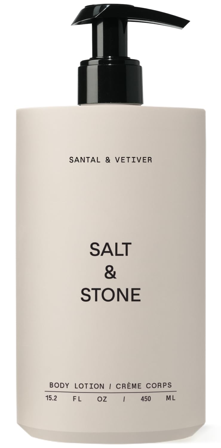Salt & Stone Body Lotion for Women & Men| Scented Daily Body Lotion | Hydrates, Nourishes & Softens Skin | Restores Dry Skin | Fast-Absorbing | Cruelty-Free & Vegan (450 ml) (Santal & Vetiver)