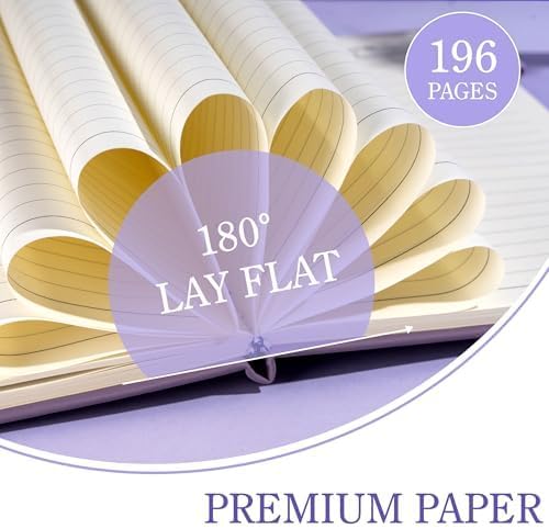 CAGIE 2 Pack Journals Notebook for Women Men, Hardcover Journaling Notebooks with Pen Loop, A5 Small Journal for Work Writing Note Taking Gifts, 5.7" x 8.3", Black& Purple