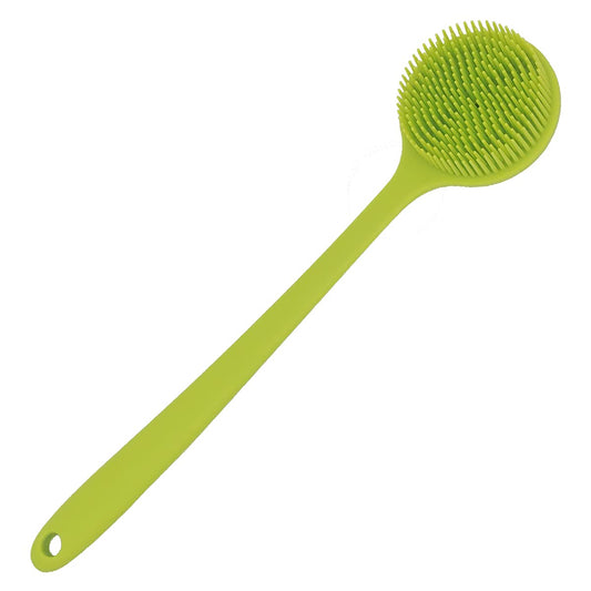 DNC Silicone Back Scrubber Soft Bath Body Brush for Shower with Long Handle (Green)