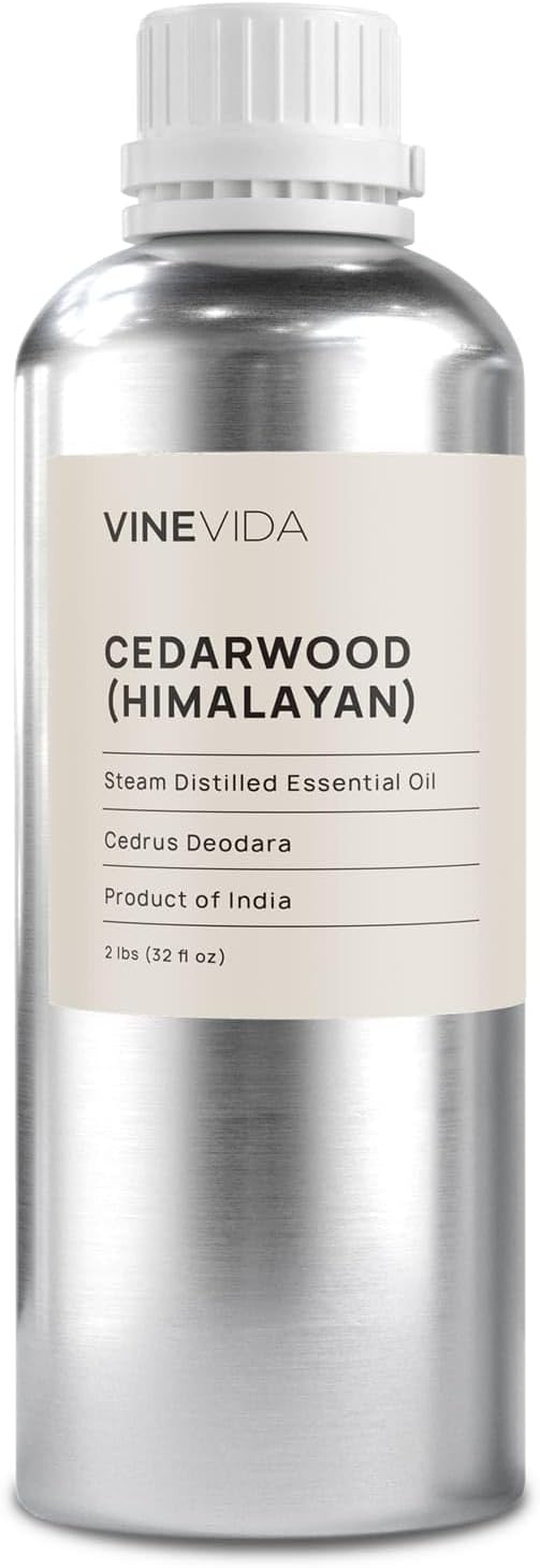 VINEVIDA Cedarwood Himalayan Essential Oil 32 oz - Undiluted Cedarwood Oil 32 oz - Cedarwood Candle Oil Scent - DIY Candle Scents for Candlemaking - Bulk Essential Oil for Soap Making Safe for Skin