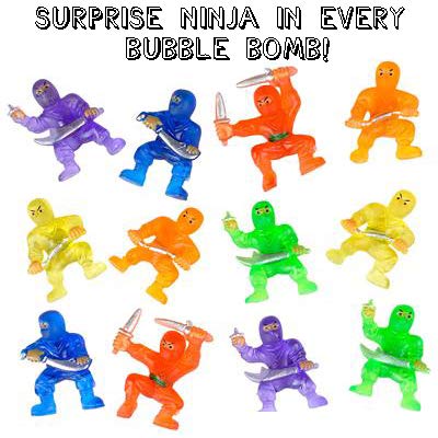 Ninja Bath Bombs for Kids with Surprise Toy Inside - Large Red Bubble Bomb and Fizzies, Gentle and Safe, USA Made - Ideal Gift for Boys and Girls by Two Sisters