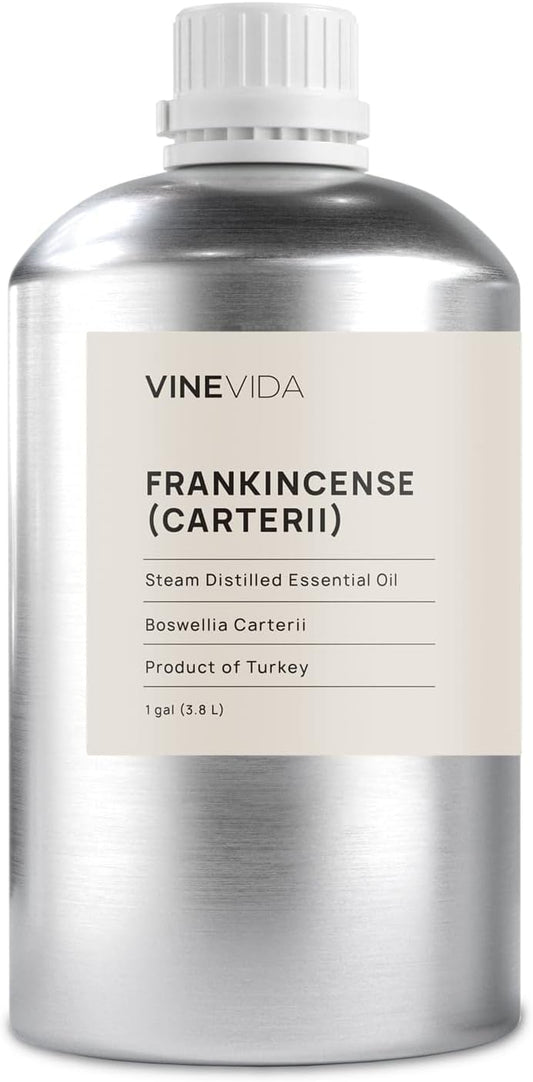 VINEVIDA Frankincense (Carterii) Essential Oil - Gallon Frankincense (Carterii) Oil Undiluted - Bulk Gallon Essential Oil for Soap Making Safe for Skin - 8 lbs