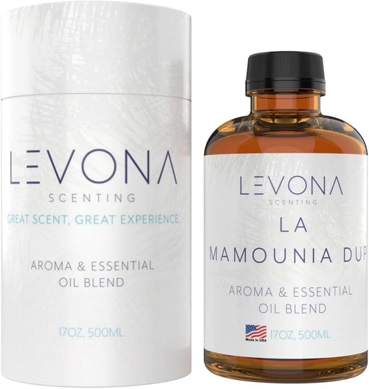 Levona Scent Essential Oil - Fresh Aroma for Home, Office, Hotel & Spa, Perfect in Humidifiers and Diffusers, Luxury Fragrance, with Citrus, Rosewood, Amber Notes - 500ml/ 17 fl oz, La Mamounia Dup