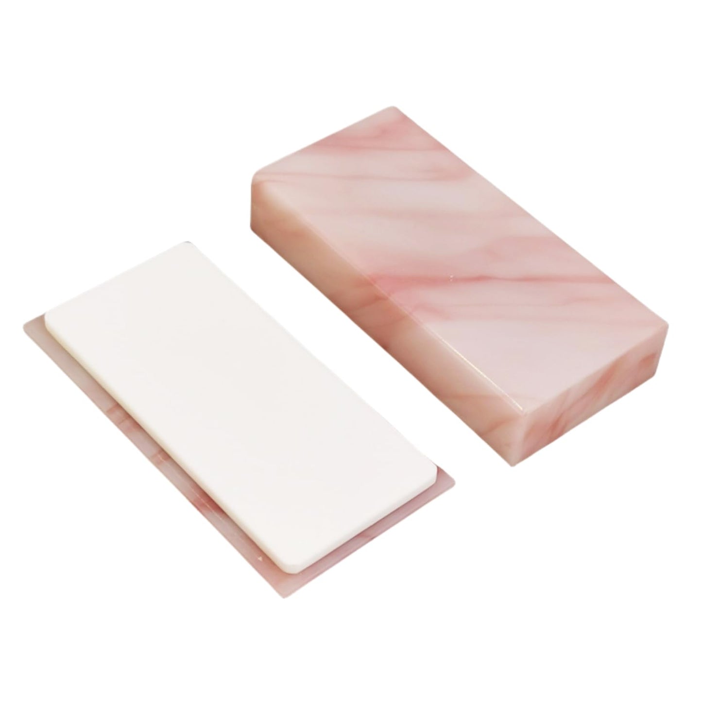Eyelash Grafting Pallet with Cover, Dust-proof Acrylic Lash Tile holder, Eyelash Extensions Storage Gasket Pads for Beauty Artist Salon Beginners (Marble Pink)