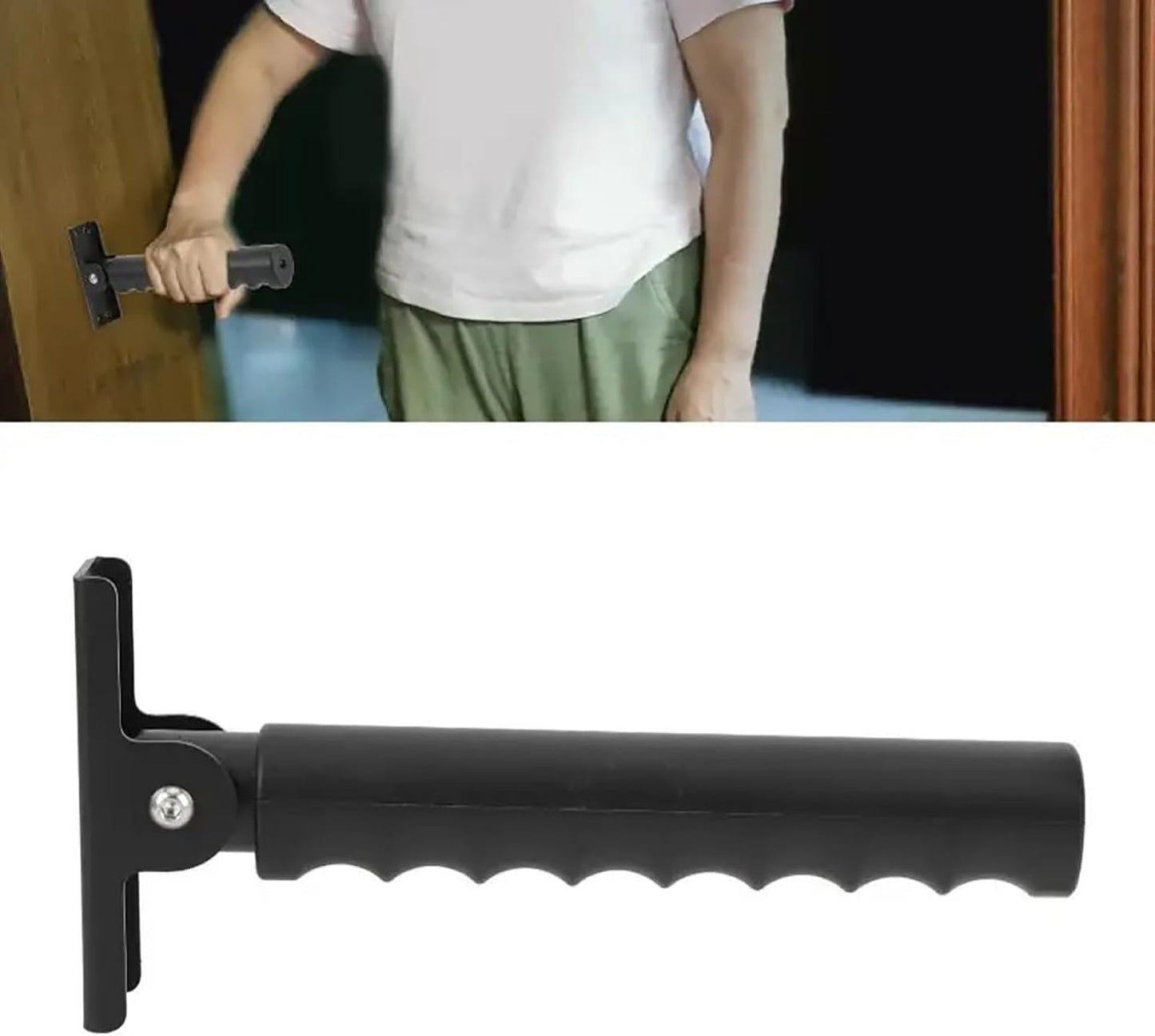 2 Pack Doorway Flip Up Grab Bar - 9" Auxiliary Support Grip Handle, 300 LBS Weight Capacity Stair Assist Handrail, Anti-Slip Design for Elderly Handicap, Easy Installation Home Safety Aid