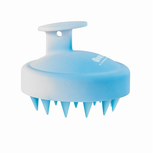 HEETA Scalp Massager Hair Growth, Soft Silicone Scalp Scrubber Shampoo Brush for Exfoliation, Dandruff Removal Head Massage Stress Relax, Wet & Dry Use for Thick Thin Curly Hair Care, Gradient Blue