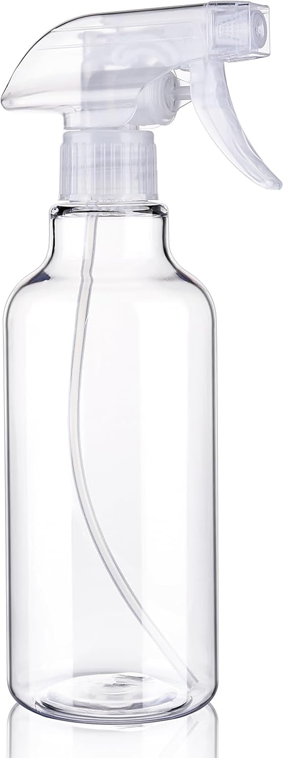 Spray Bottles 16.9oz Plastic Spray Bottle for Hair Mist/Stream Heavy Duty Empty Spray Bottles for Cleaning Solutions, Plants (16.9oz-Clear)