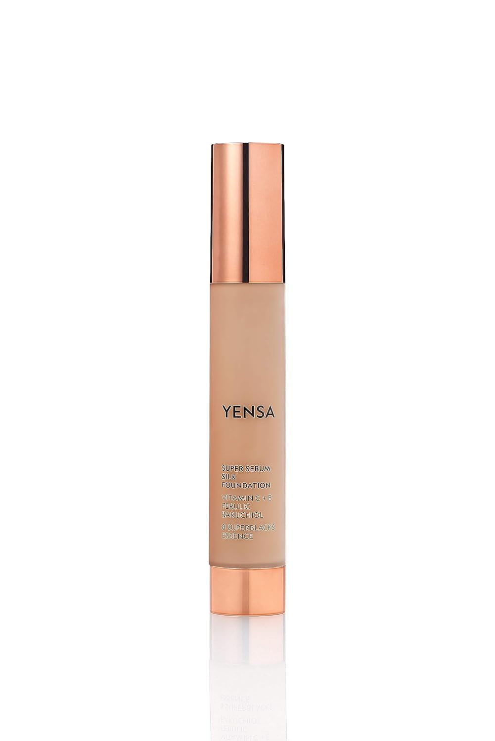 YENSA Serum Foundation Makeup - Super Silk Full Coverage Foundation Enriched with Peptides, Vitamin C & Ferulic Acid to Help Reduce Fine Lines, Wrinkles & Dark Circles - Medium 2 (1 oz)