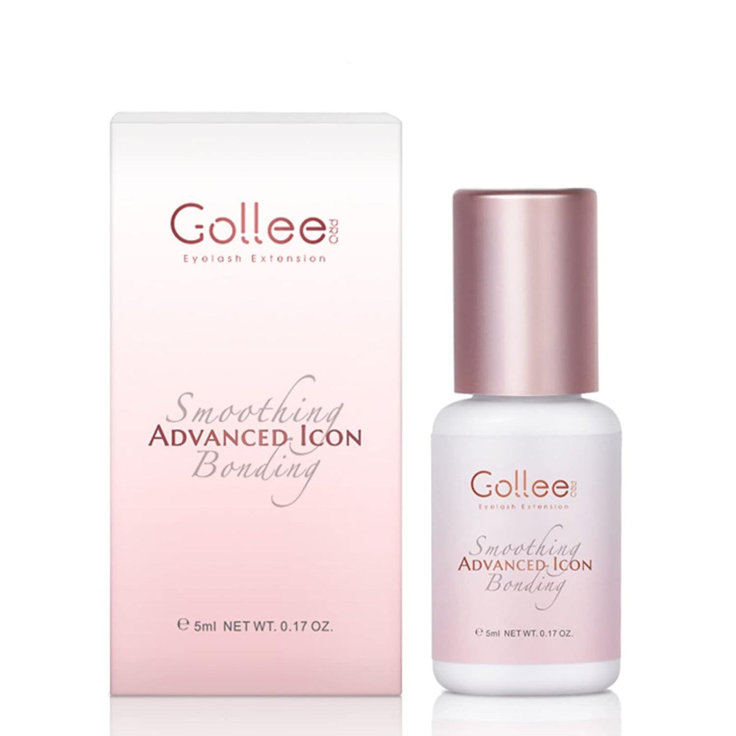 Transparent Lash Glue for Eyelash Extensions - 1-2 Sec Fast Drying/Retention 7 Weeks / (0.17fl.oz / 5ml) Maximum Bonding Clear Pink Eyelash Glue - Professional USE ONLY