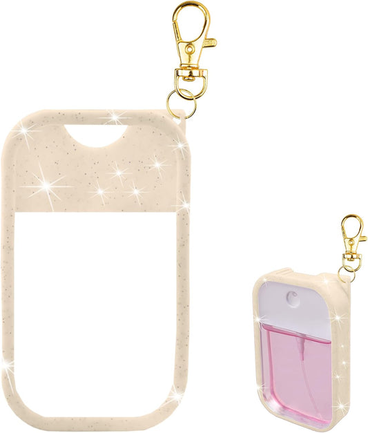 VANEST Silicone Case Compatible with Touchland Hand Sanitizer Spray, Protective Case with Keychain for Spray 1 fl oz