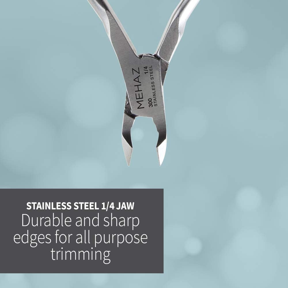 Mehaz Quick Trim Cuticle Nipper, 1/4" Jaw, Stainless Steel with Double Spring Lap Joint