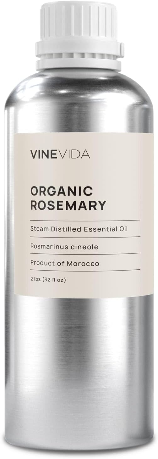VINEVIDA Organic Rosemary Essential Oil 32 oz - Undiluted Candle Oil Scent for DIY Candlemaking - Bulk Essential Oil for Soap Making