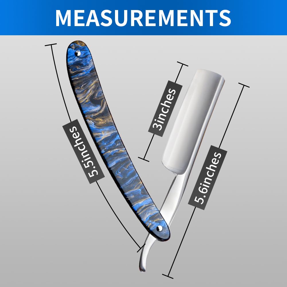 Straight Razor Kit Professional Shave Ready for Men Barber,Straight Edge Razor Carbon Steel Sharp Shaver with Shaving Strop Brush Shaving Cream for Men Home &Grooming Using