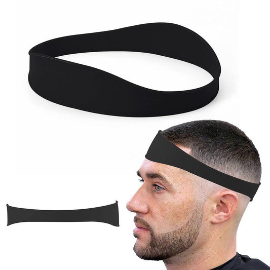 Neckline Shaving Template, Hair Cutting Guide Curved Neck Hair Shaving Template Soft Silicone Neckline Trimming Template for DIY Home Haircuts (Black)