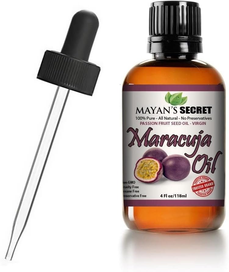 Mayan's Secret Pure Carrier and Essential oils for Skin Care, Hair, Body Moisturizer for Face Aging Skin Care (Maracuja Oil (Passion Fruit, 4oz)