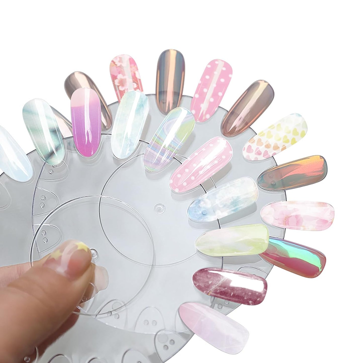 WOKOTO 300 Sheets Nail Foils Transfer Nail Art Holographic Flower Marble Foil Sheets, 1 Set for All Mix-Designs Nail Transfer Foil for Women Girls Nails