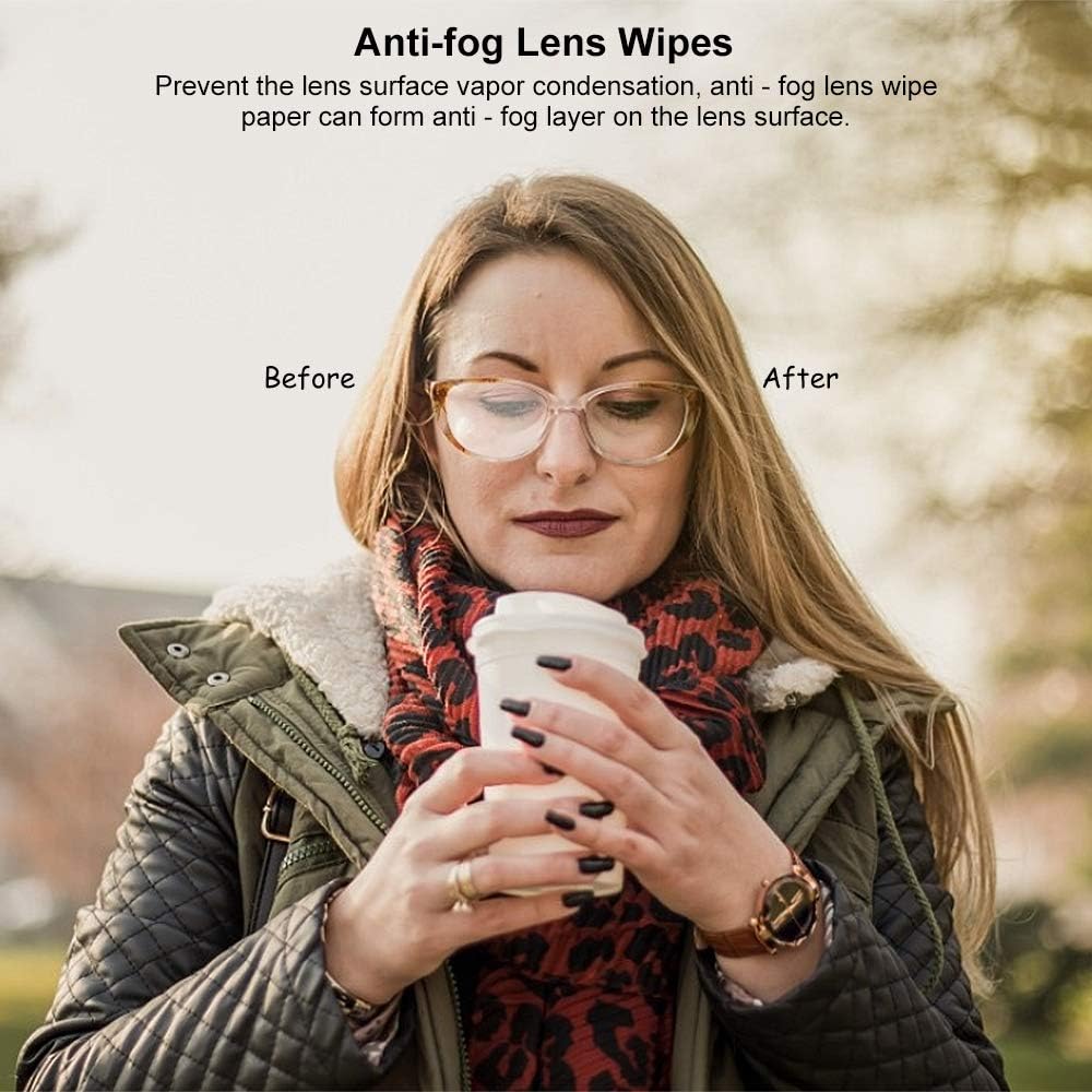 Anti-Fog Lens Wipes Pre-Moistened Anti-Fog Wipes,6inch X 5inch,for Eye Glasses (100Pack)