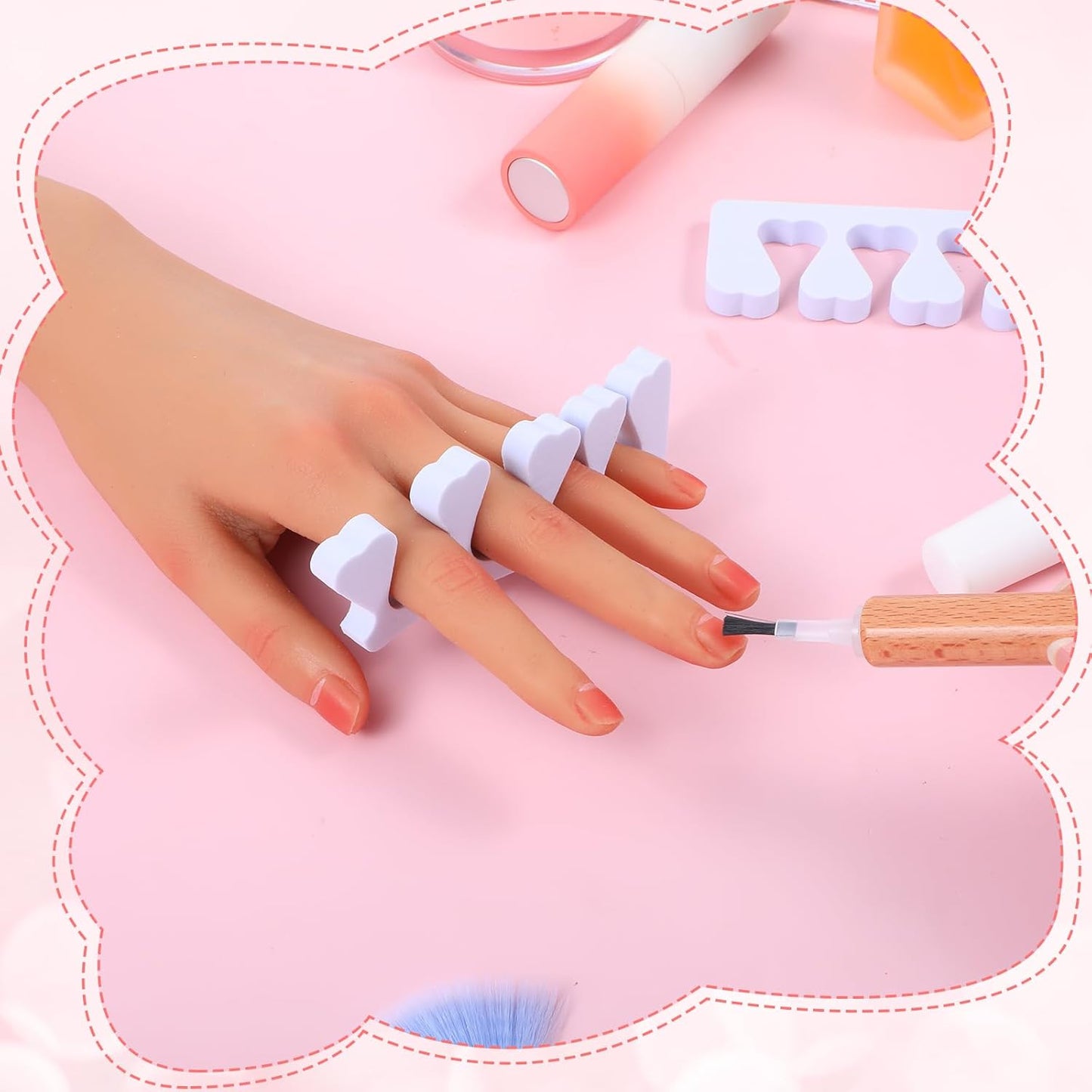 300 Pcs Toe Separators for Nail Polish Bulk Toe Separator Pedicure Correct Foot for Men Women Nail Polish Comfy Soft Pedicure Supplies(White)