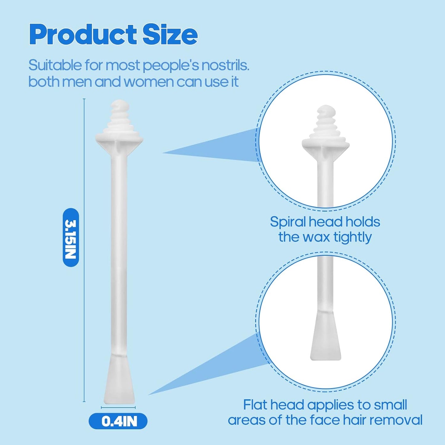 Nose Wax Sticks - 50Pcs Nose Wax Applicator Sticks for Nostril Nasal Cleaning Ear Eyebrow for Men Women Painless Nose Hair Removal