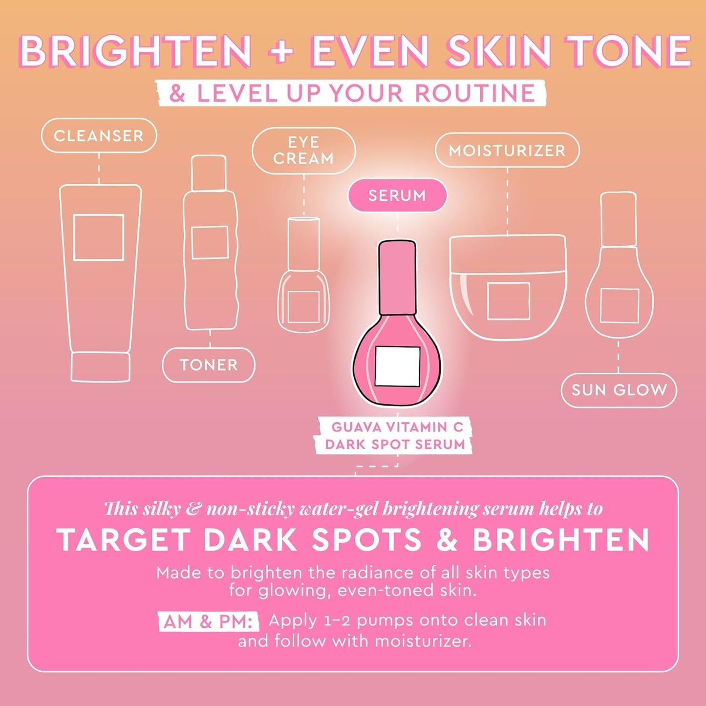 Glow Recipe Guava Travel Size Vitamin C Serum - Moisturizing, Brightening & Vegan Korean Skin Care Face Serum for Dark Spots, Even Tone & Redness - Tranexamic, Ferulic Acid & Vitamin E (15ml)