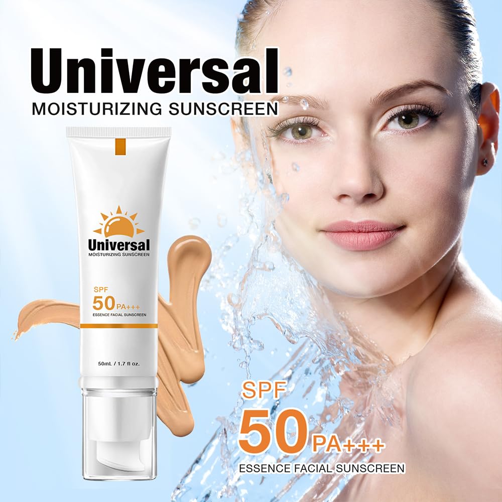 Tinted Sunscreen For Face SPF 50, Universal Protector Solar 50 Moisturizer, Hydrating Sun Essence Face Sunscreen, UV Defense, Travel Size, 1.7 Fl.OZ
