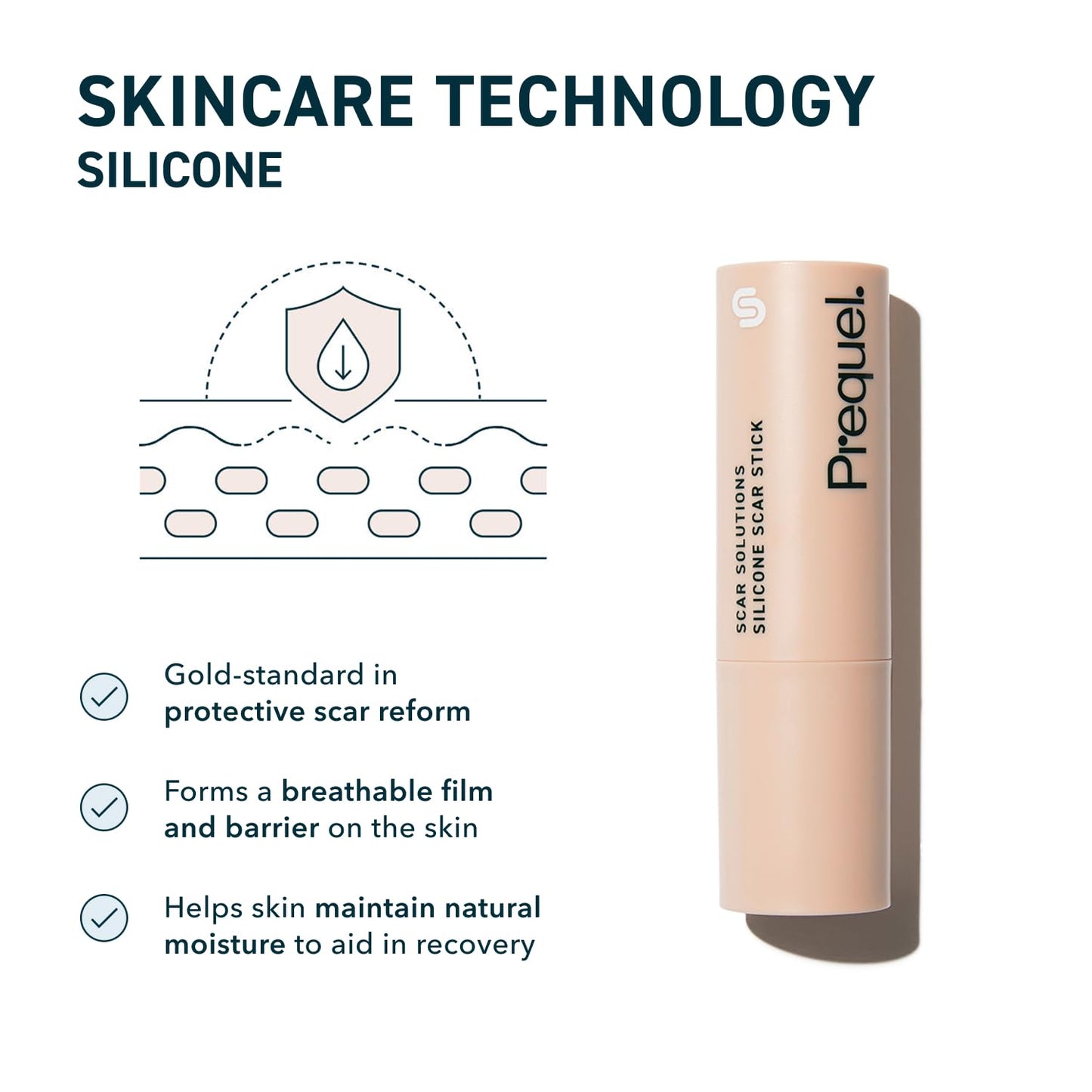 Skin Scar Solutions 60% Silicone Scar Stick. Thick Solid Velvety Film for Scars. Formula Infused with Centella Asiatica Extracts and Vitamin E. Soothing and Occlusive