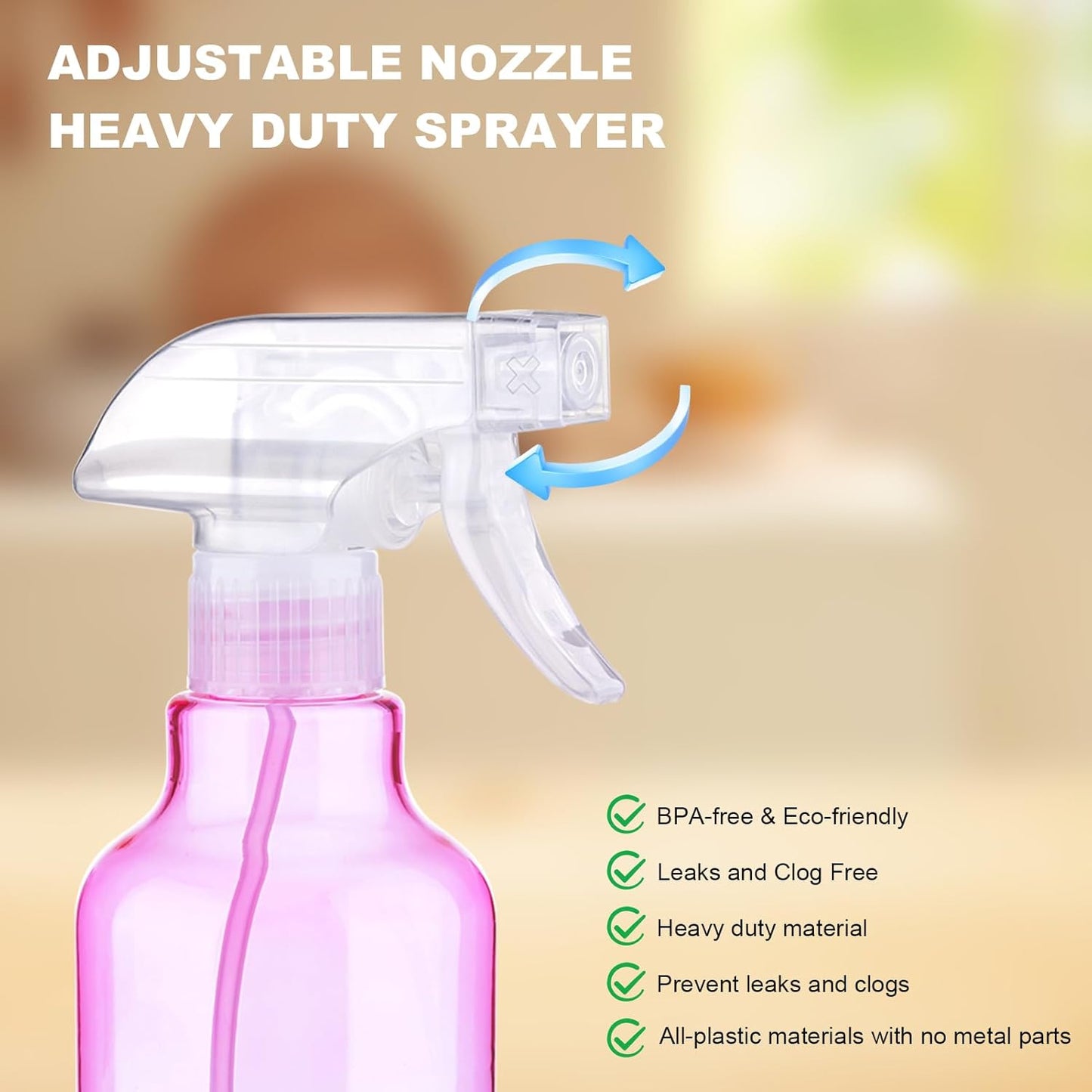 Spray Bottles Plastic Spray Bottle for Hair Mist/Stream Heavy Duty Empty Spray Bottles for Cleaning Solutions, Plants, Cooking (16.9oz-Gradient)