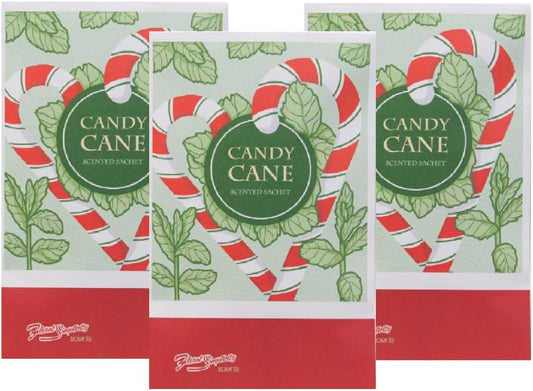 Floral Simplicity Candy Cane Scented Sachets Pack of 3, Fall & Winter - Long-Lasting Scented Bags, Home Fragrance, Air Freshener & Deodorizer for Closet, Room, Drawer, or Cars, Made in USA
