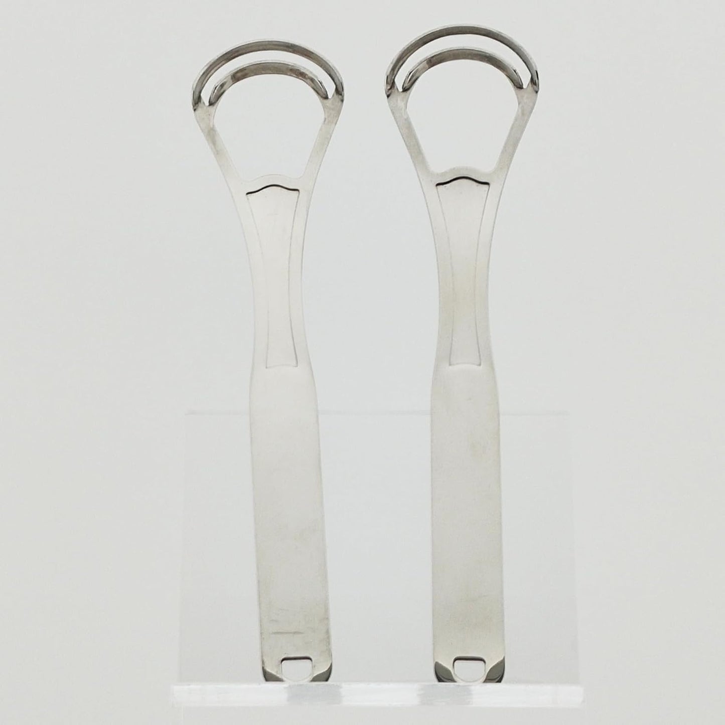 Tongue Scrapers Cleaners Brushes Wide-head Double Blades Scrapers For Oral Care 2PCS, Platinum Color